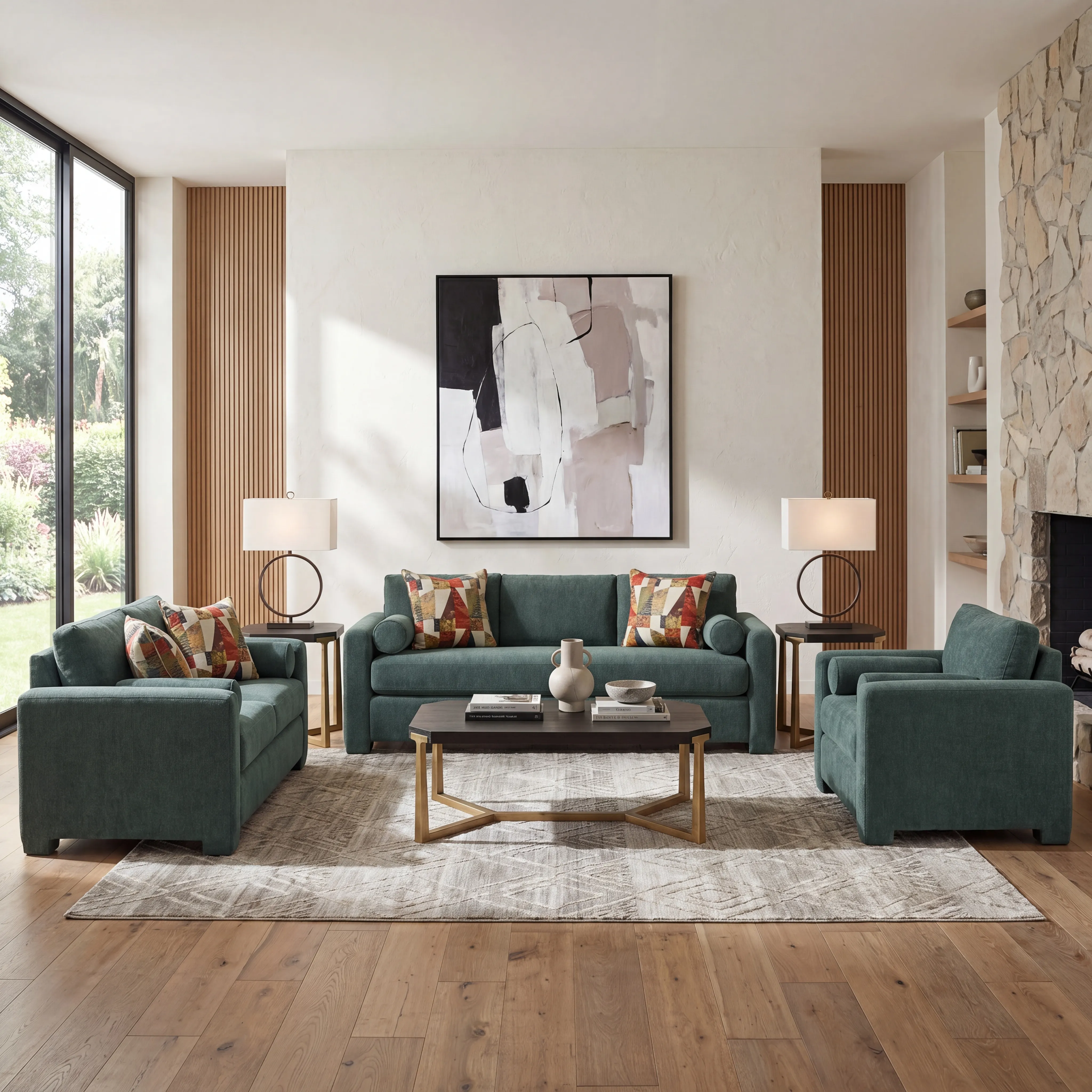 Avara Evergreen 7 Pc Living Room with Sleeper Sofa - Thumbnail - Image 4