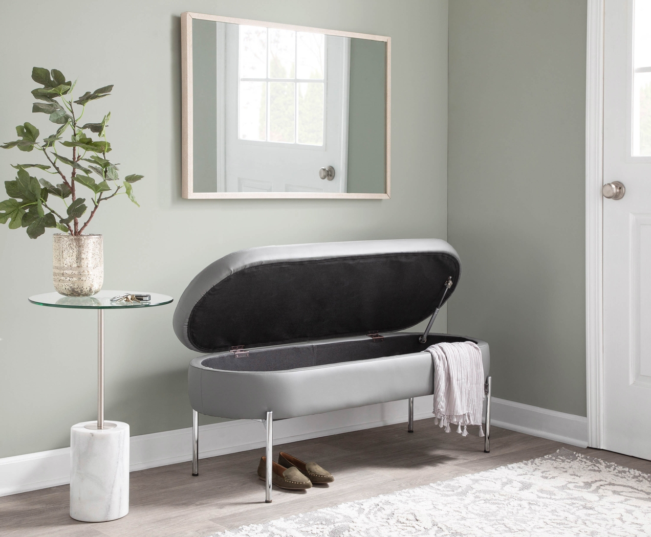 Avastele Gray Accent Bench - Thumbnail - Image 2