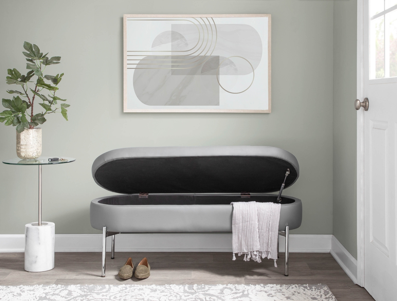 Avastele Gray Accent Bench - Thumbnail - Image 5