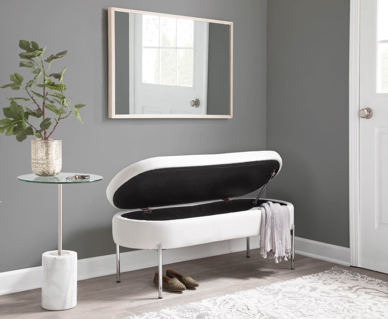 Avastele White Accent Bench - Thumbnail - Image 4