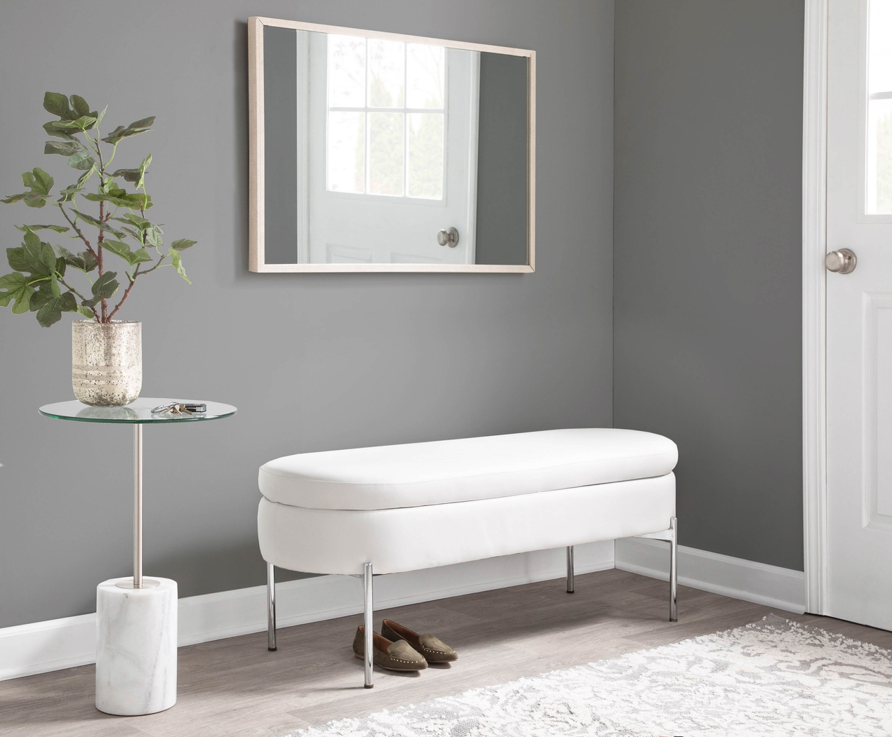 Avastele White Accent Bench - Thumbnail - Image 5