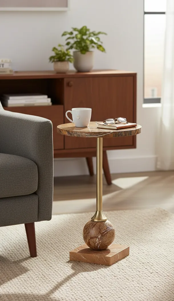 Avathu Gold/Brown Accent Table - Thumbnail - Image 2