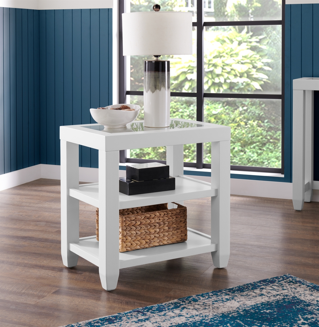 Avati White Chairside Table - Thumbnail - Image 2