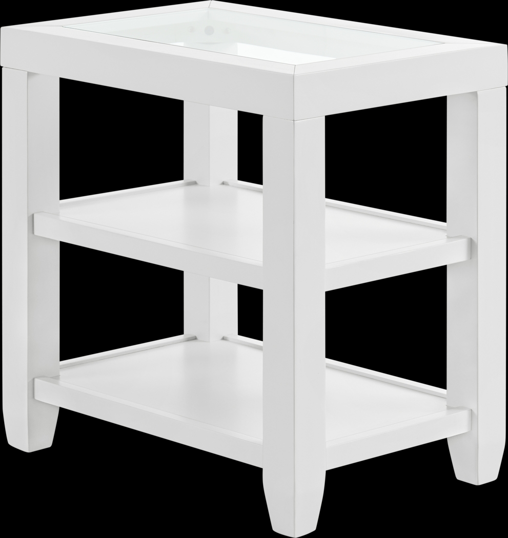 Avati White Chairside Table - Thumbnail - Image 1