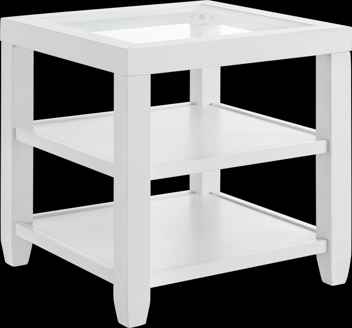 Avati White End Table - Thumbnail - Image 1