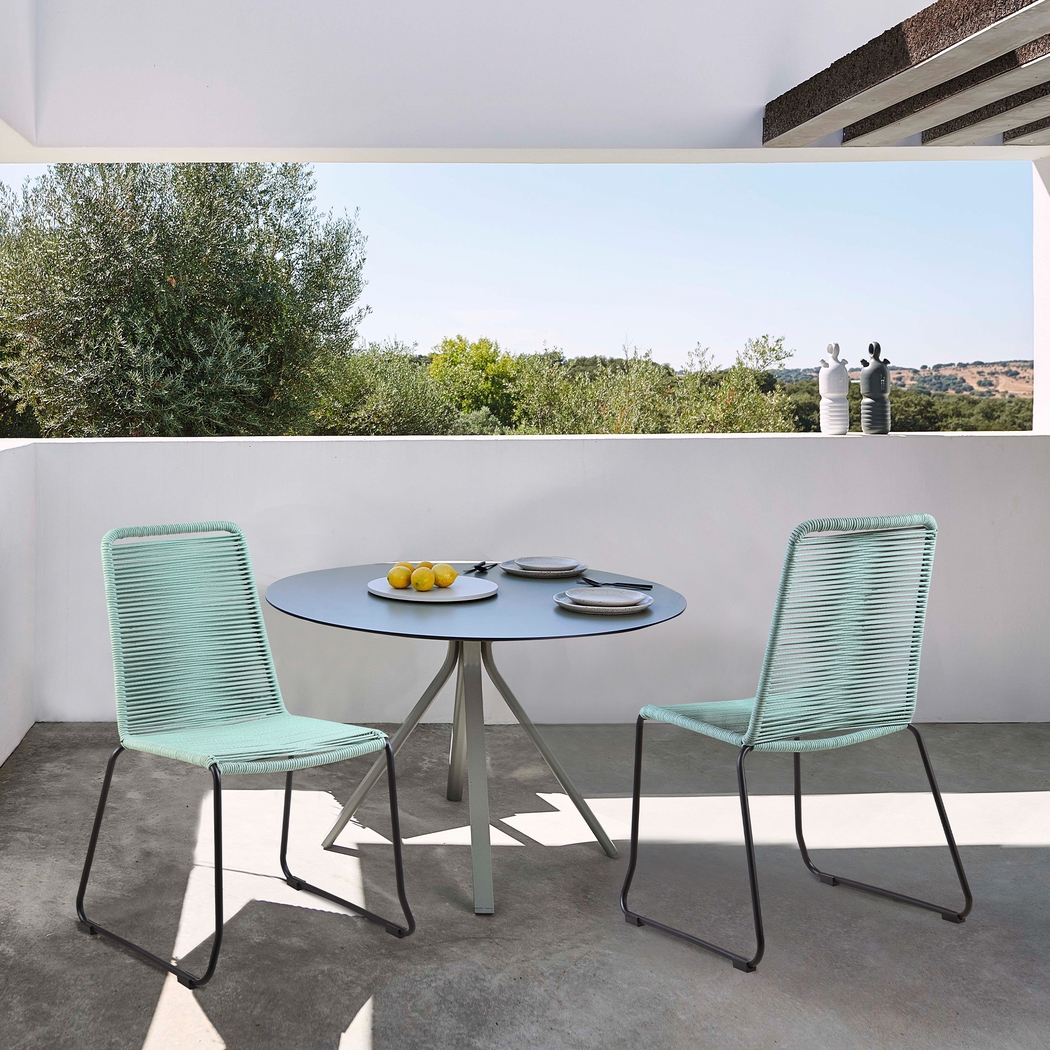 Avele Ann Green Outdoor Side Chair, Set of 2 - Thumbnail - Image 7