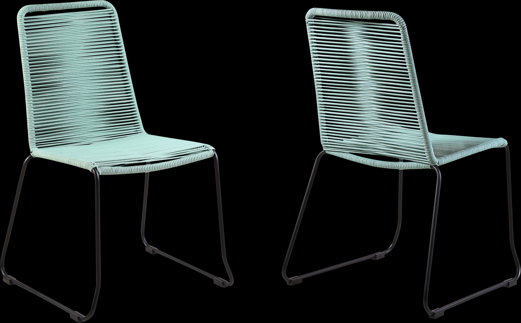 Avele Ann Green Outdoor Side Chair, Set of 2 - Thumbnail - Image 1