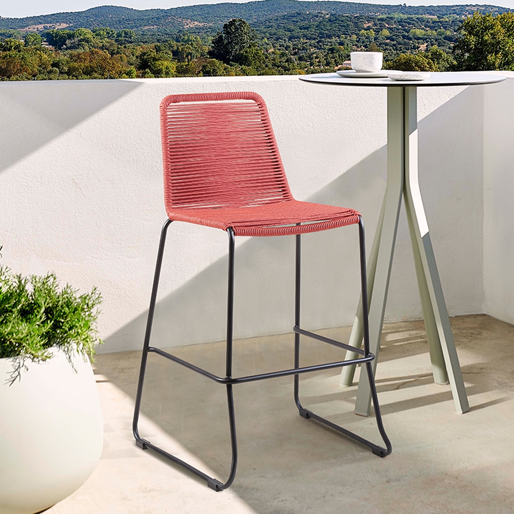 Avele Ann Red Outdoor Counter Height stool - Thumbnail - Image 8