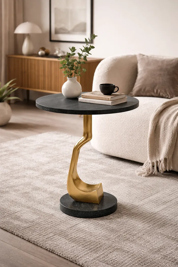 Aveli Gold/Black Accent Table - Thumbnail - Image 2