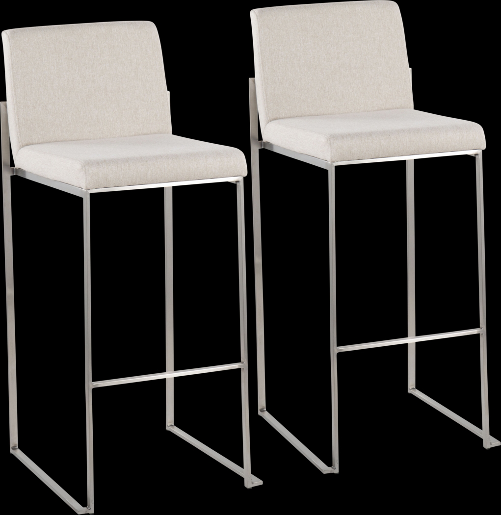 Avella Ann Beige Barstool, Set of 2 - Thumbnail - Image 1