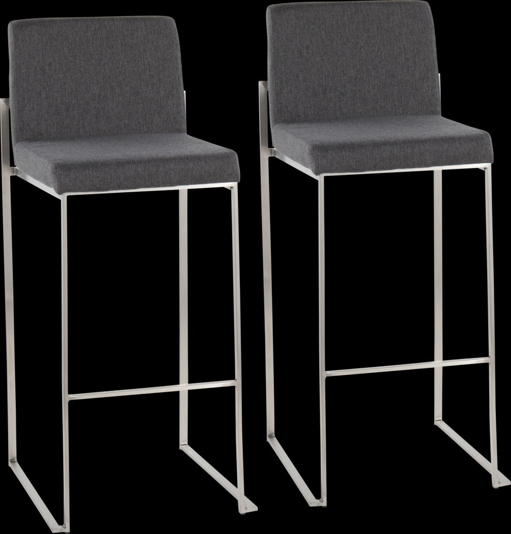 Avella Ann Charcoal Barstool, Set of 2 - Thumbnail - Image 1