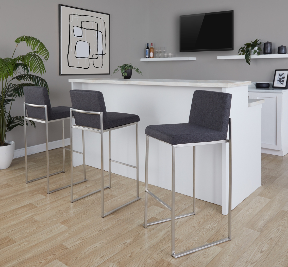 Avella Ann Charcoal Barstool, Set of 3 - Thumbnail - Image 4