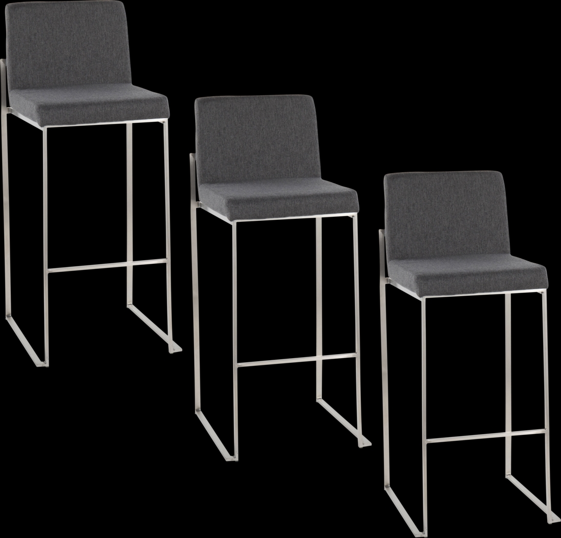 Avella Ann Charcoal Barstool, Set of 3 - Thumbnail - Image 1