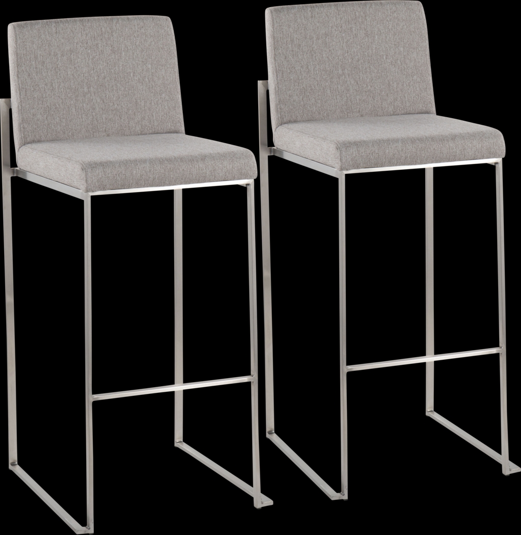 Avella Ann Gray Barstool, Set of 2 - Thumbnail - Image 1
