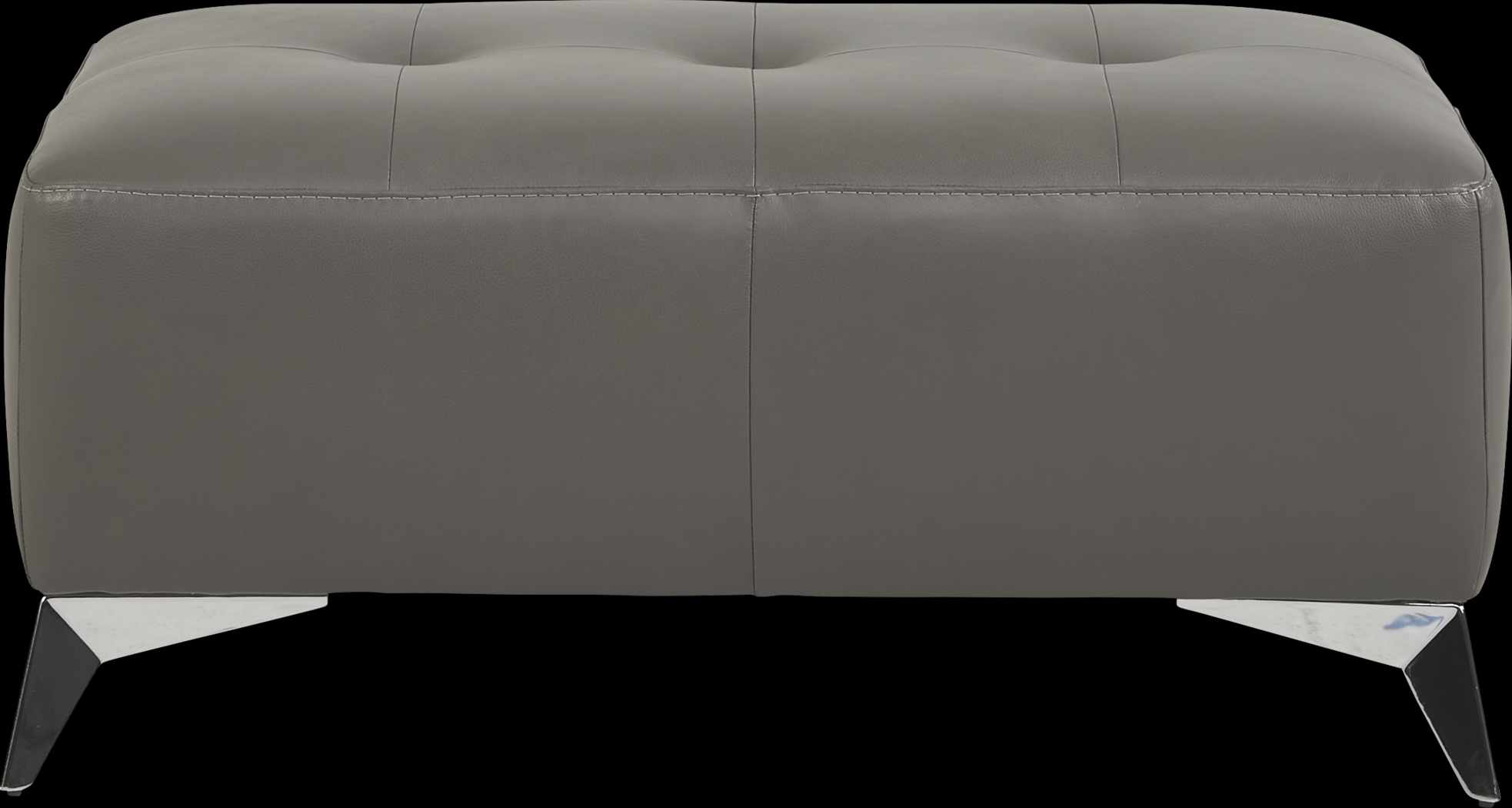 Avellino Gray Leather Cocktail Ottoman - Thumbnail - Image 2