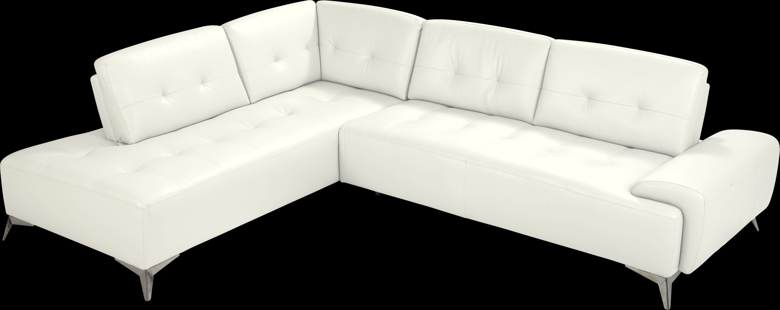 Avellino White Leather 2 Pc Sectional - Thumbnail - Image 3