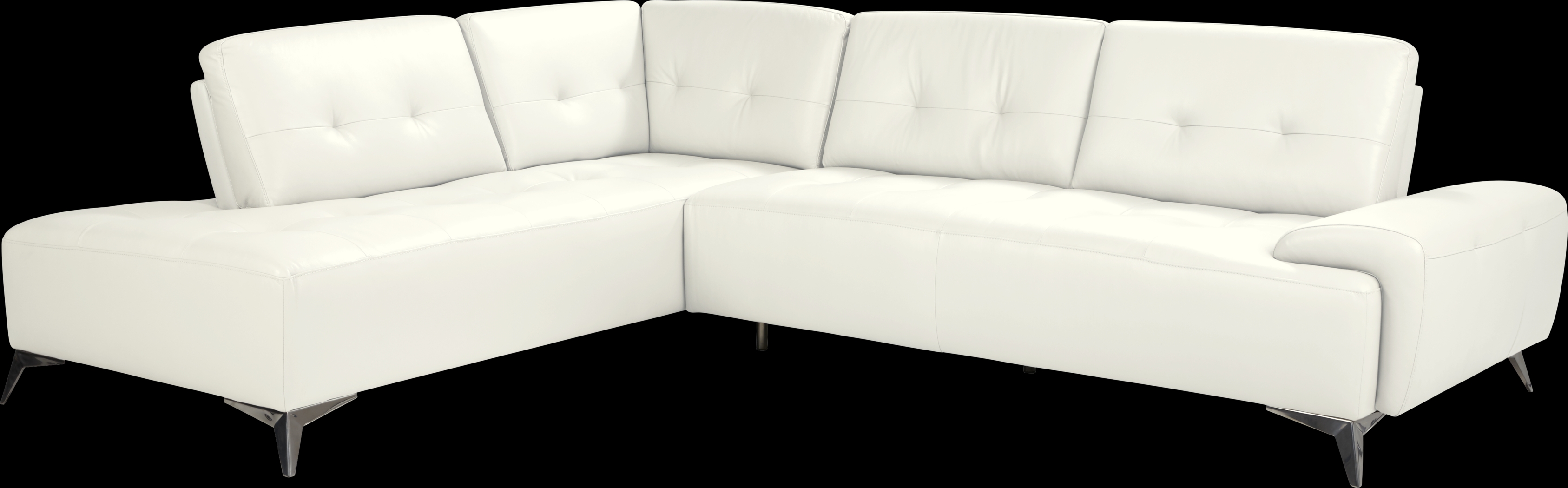 Avellino White Leather 2 Pc Sectional - Thumbnail - Image 1