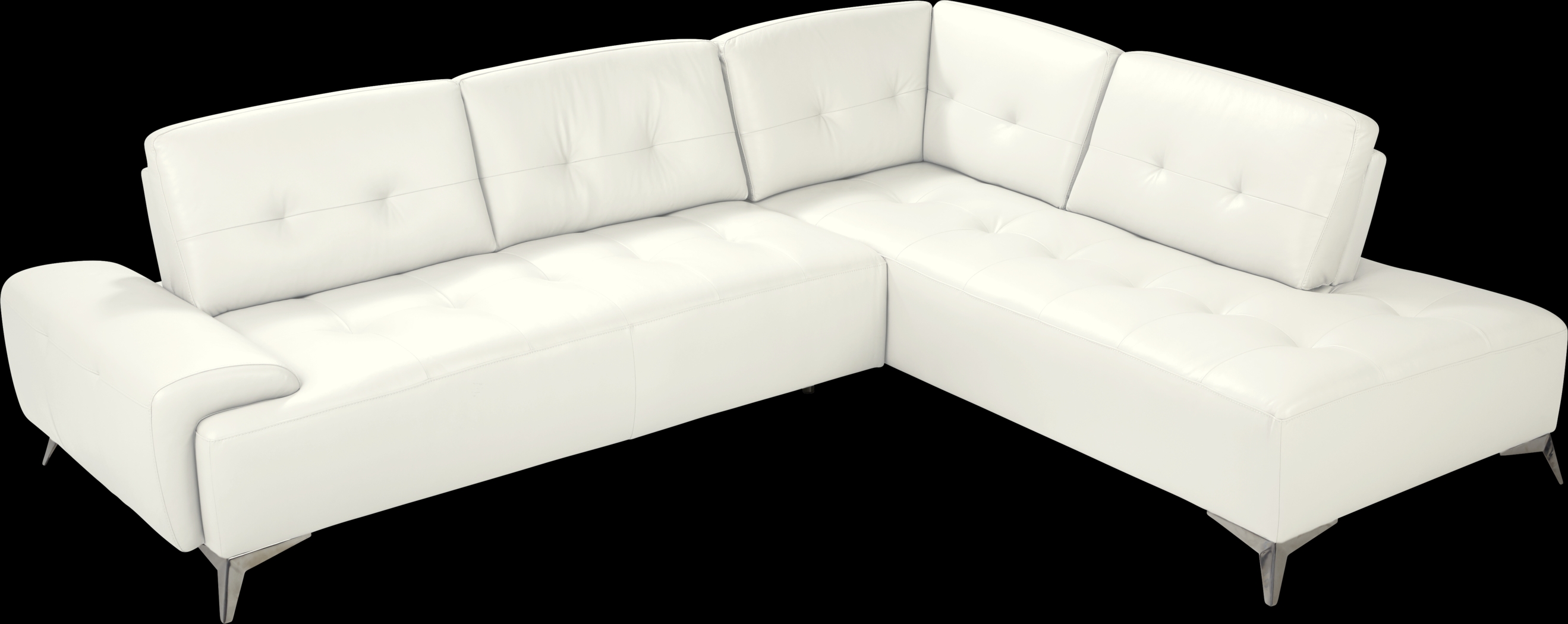 Avellino White Leather 2 Pc Sectional - Thumbnail - Image 3