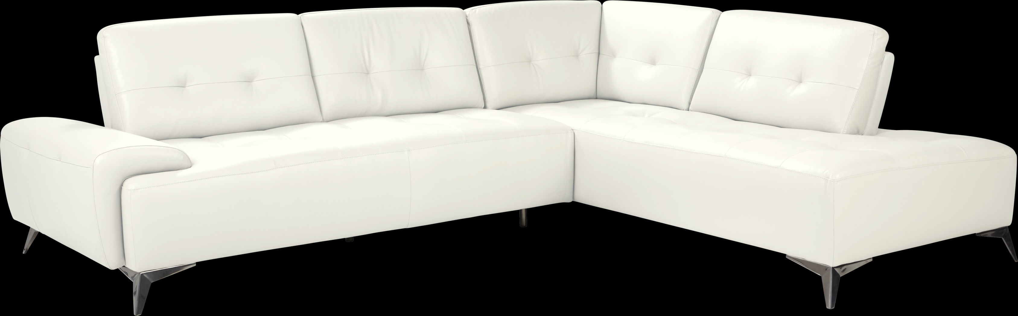 Avellino White Leather 2 Pc Sectional - Thumbnail - Image 1
