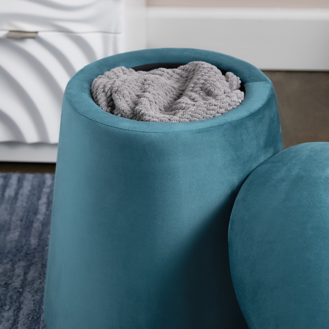 Aventurine Teal Storage Ottoman - Thumbnail - Image 6