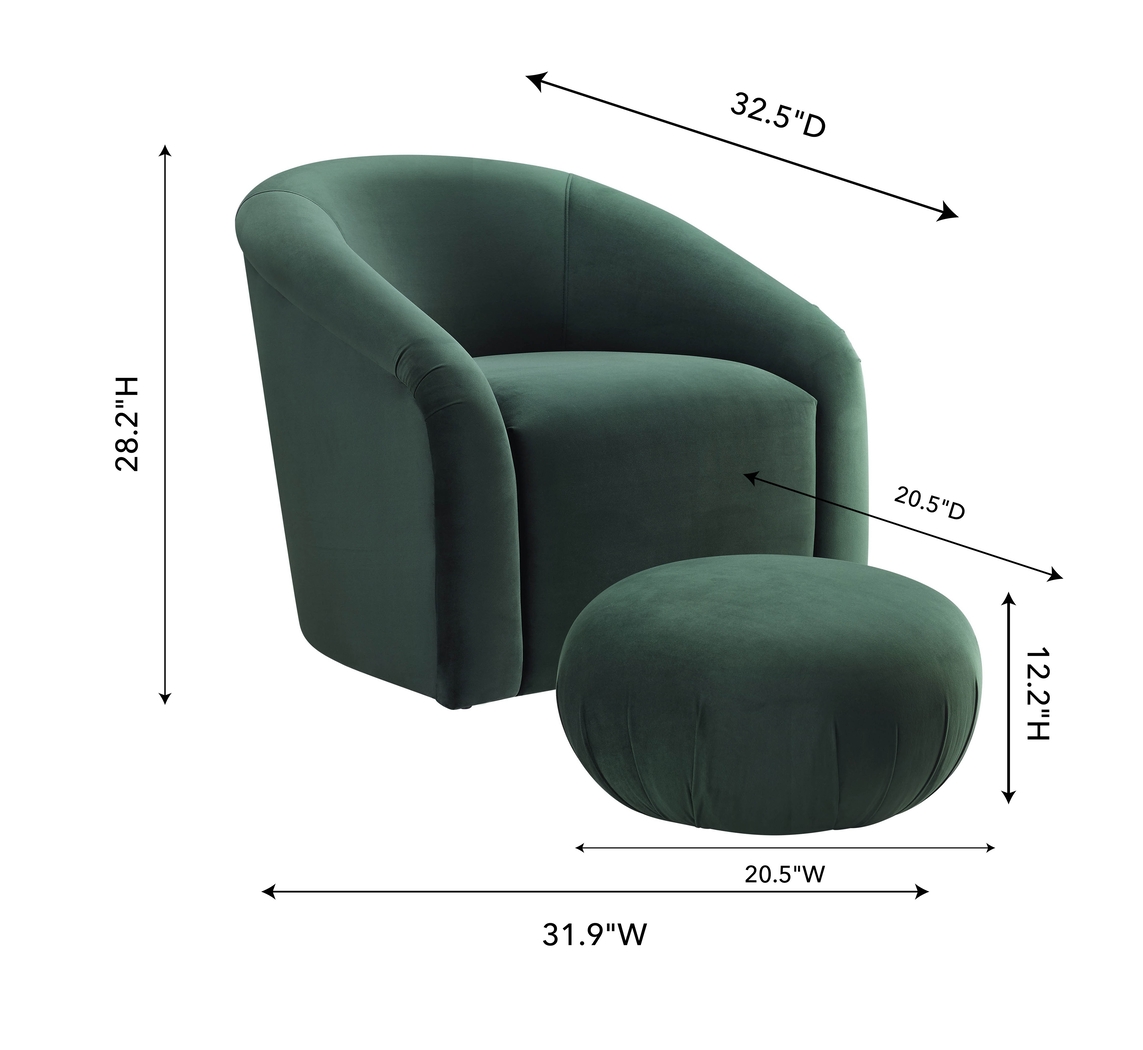 Avera Elle Green Accent Chair and Ottoman Set - Thumbnail - Image 5