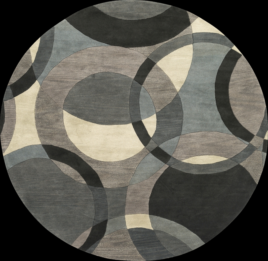 Avere Black 8' Round Rug - Thumbnail - Image 1