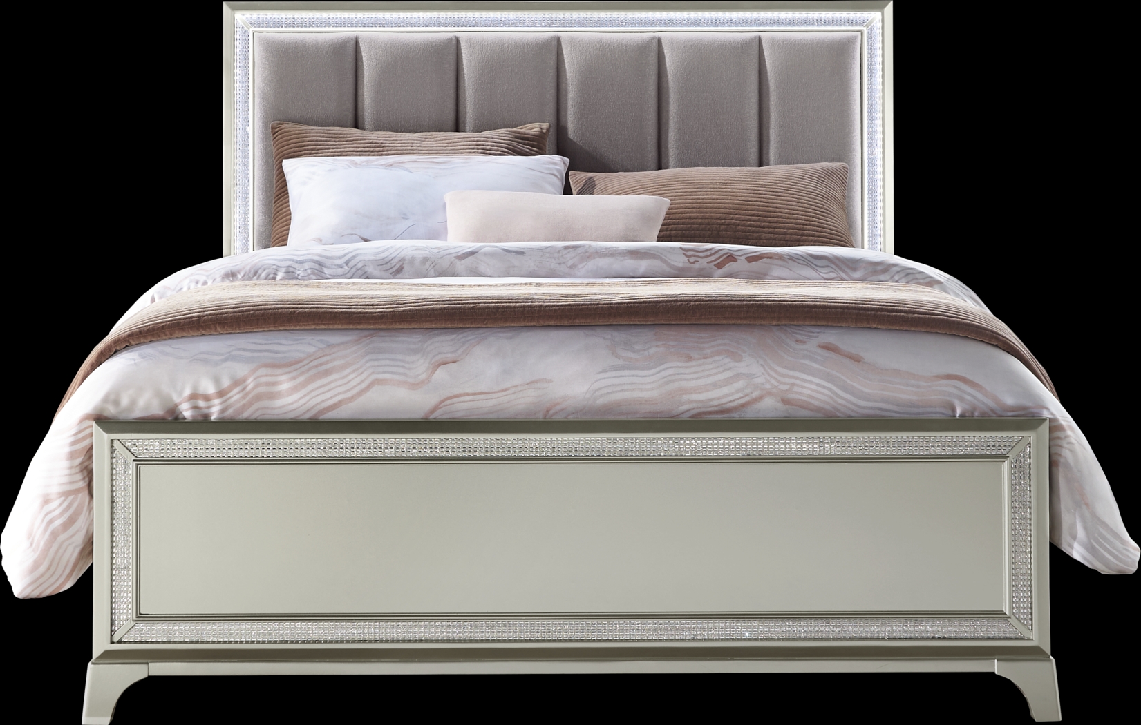 Avery Silver 3 Pc King Bed - Thumbnail - Image 1