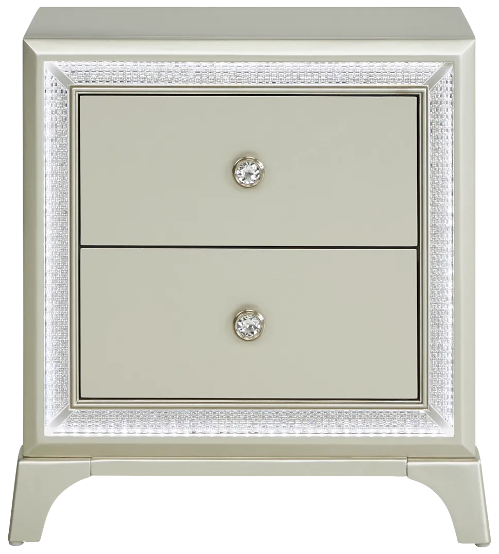 silver nightstand