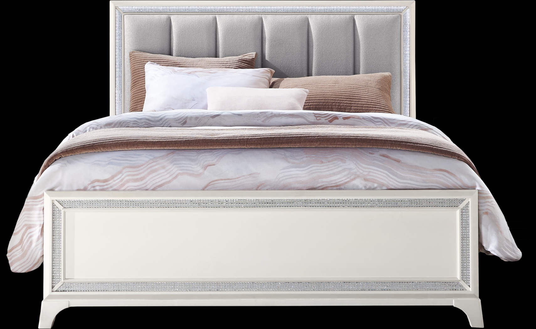 Avery White 3 Pc Queen Bed - Thumbnail - Image 1