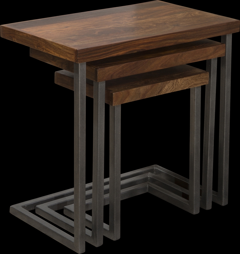 Aviemore Brown Nesting Tables, Set of 3 - Thumbnail - Image 3