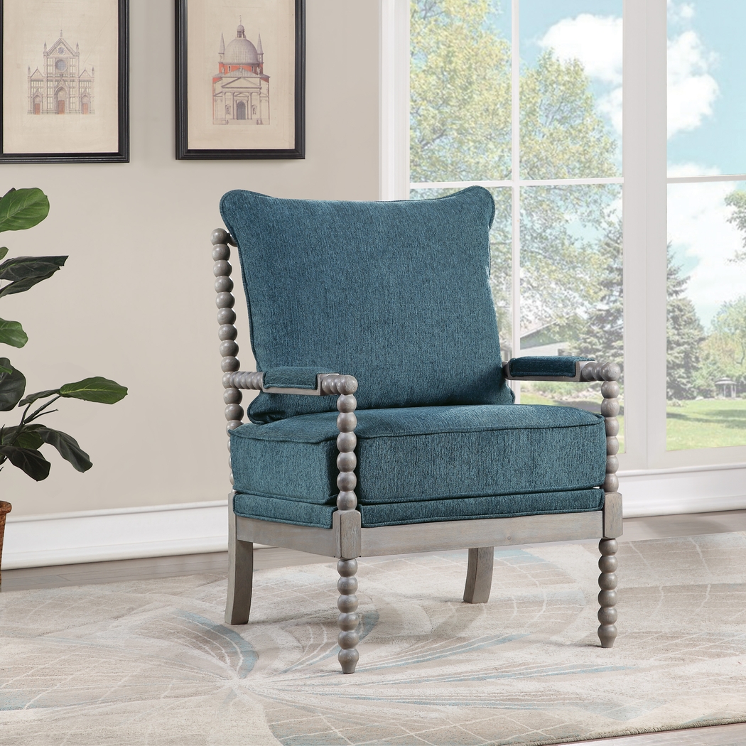 Avinelle Blue Accent Chair - Thumbnail - Image 2