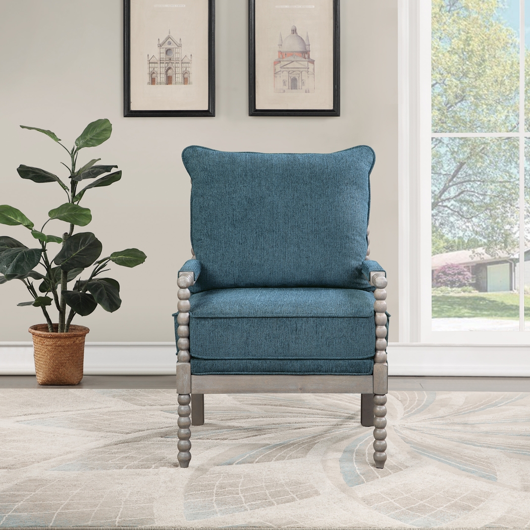 Avinelle Blue Accent Chair - Thumbnail - Image 3