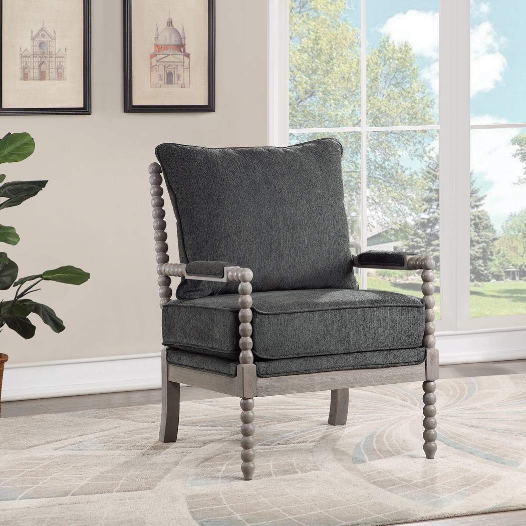 Avinelle Dark Gray Accent Chair - Thumbnail - Image 2