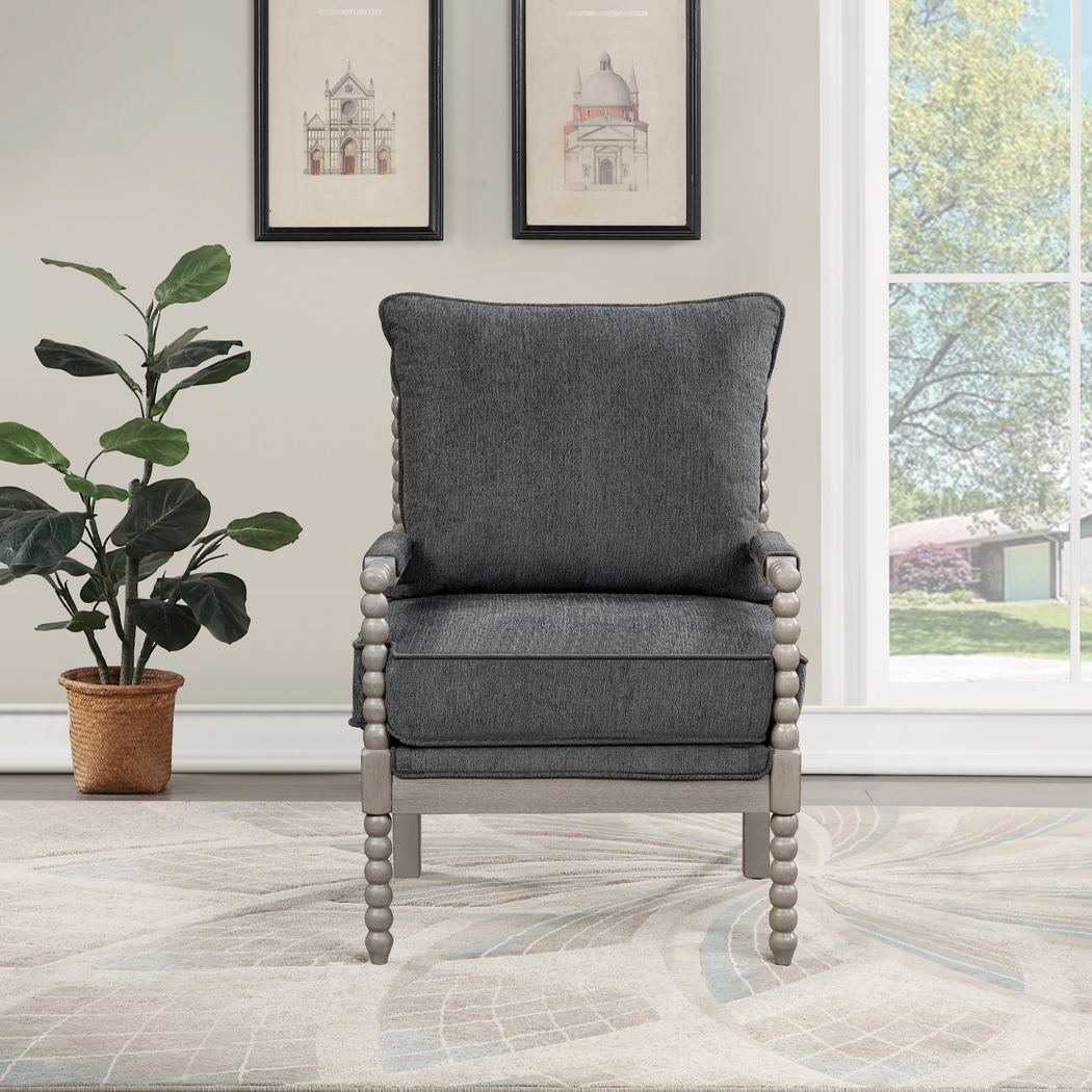 Avinelle Dark Gray Accent Chair - Thumbnail - Image 3