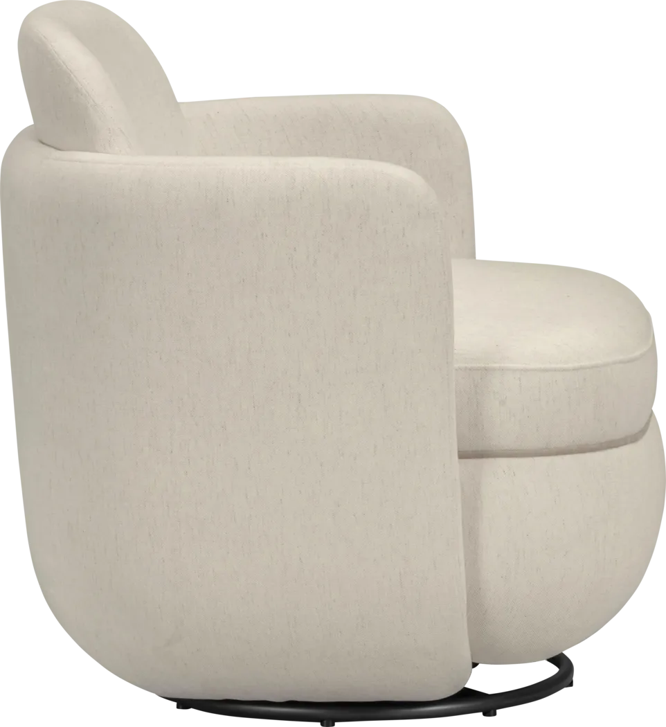 Avishan Cream Swivel Accent Chair - Thumbnail - Image 3