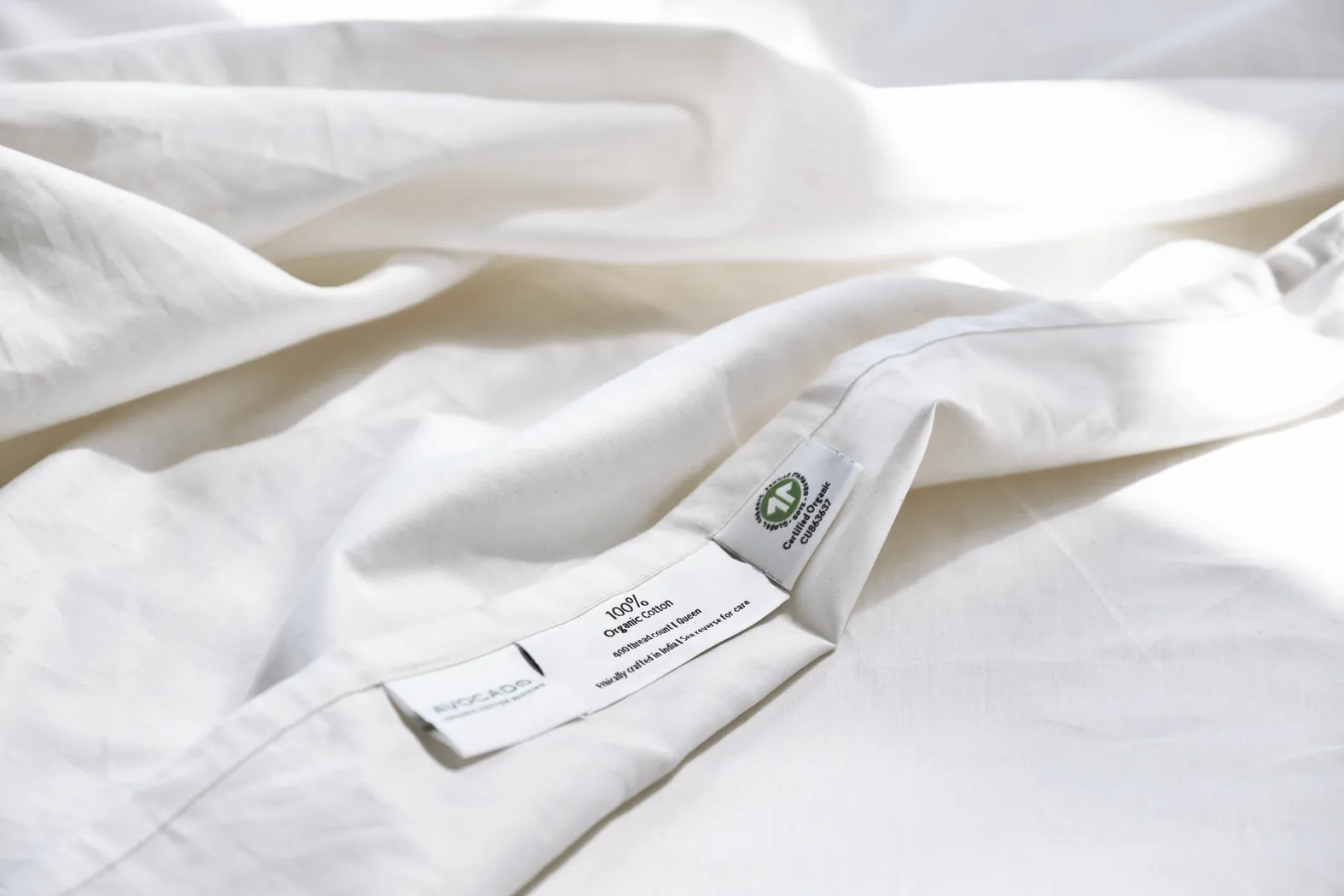 Avocado Organic Cotton White 4 Pc Full Bed Sheet Set - Image 8