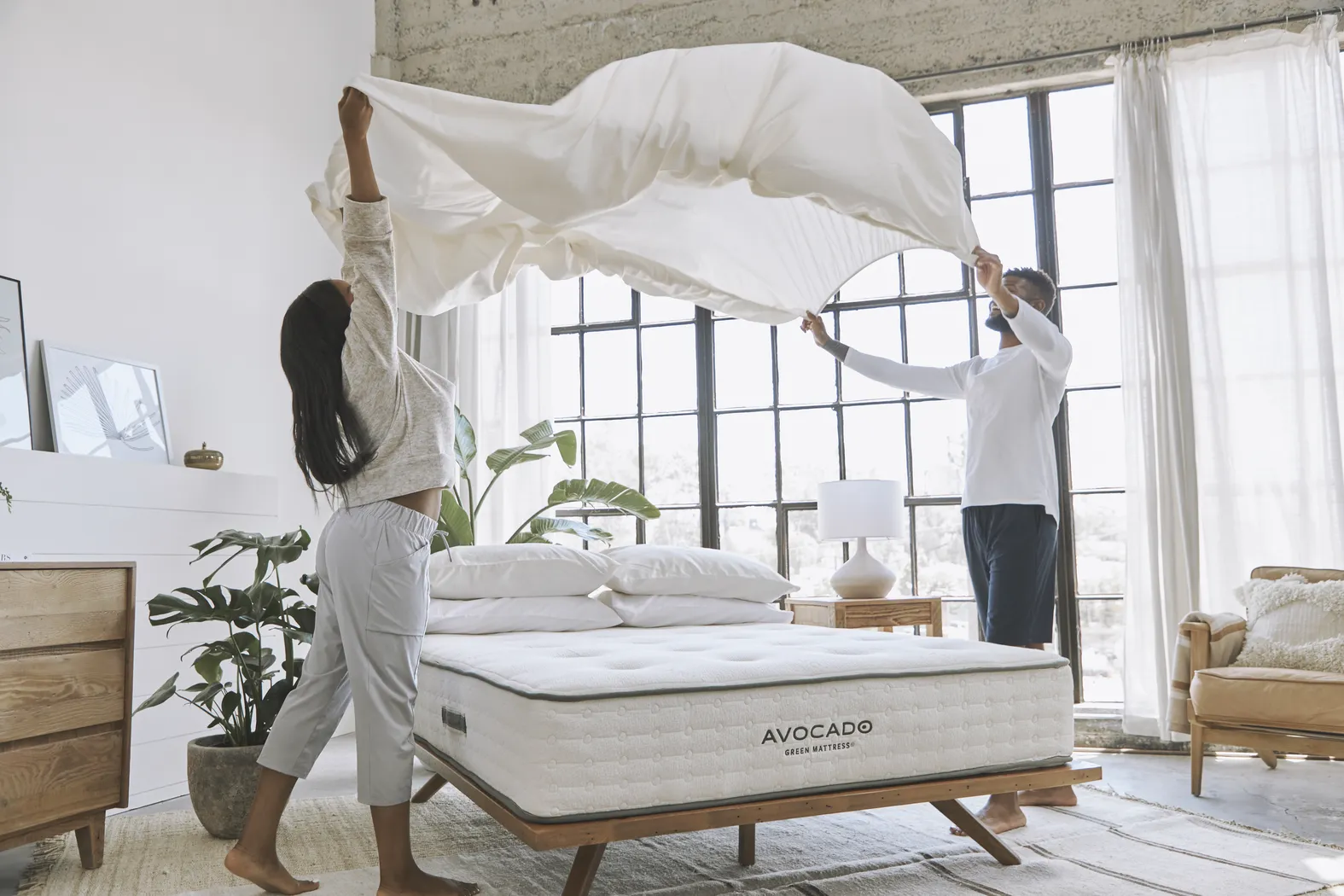Avocado Organic Cotton White 4 Pc Full Bed Sheet Set - Image 2