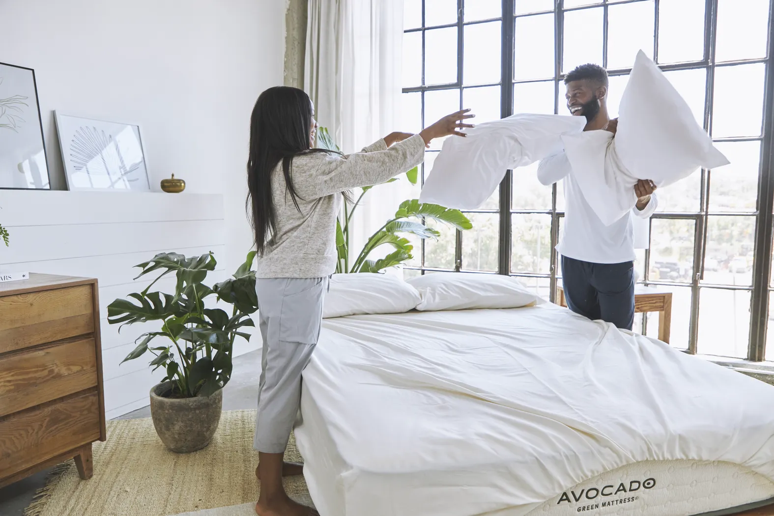 Avocado Organic Cotton White 4 Pc Twin XL Bed Sheet Set - Image 3