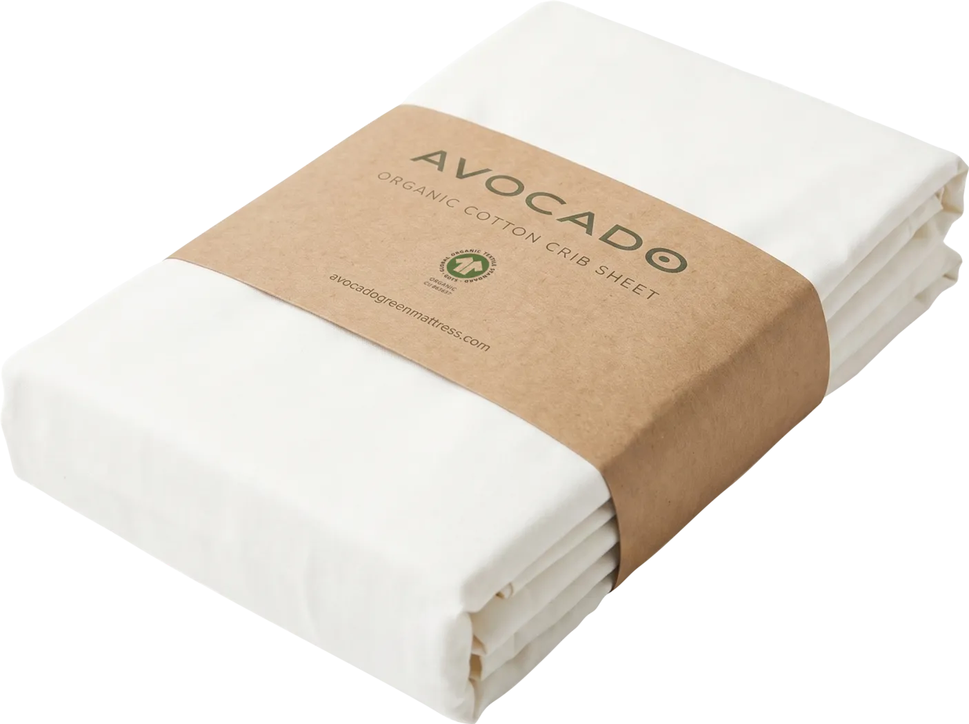 Avocado Organic Cotton White Crib Bed Sheet - Image 1