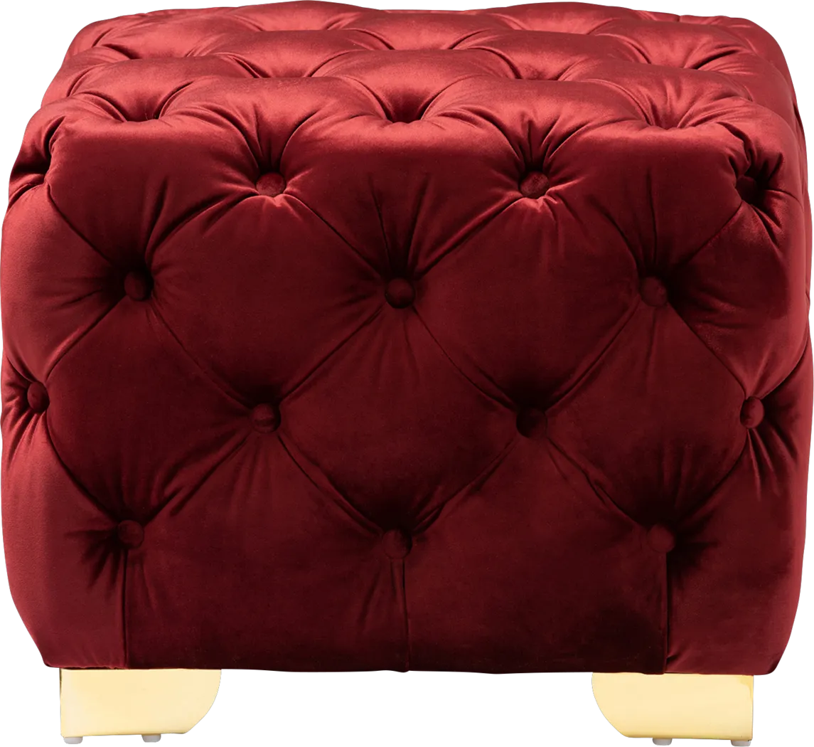 Avocet Burgundy Ottoman - Thumbnail - Image 3
