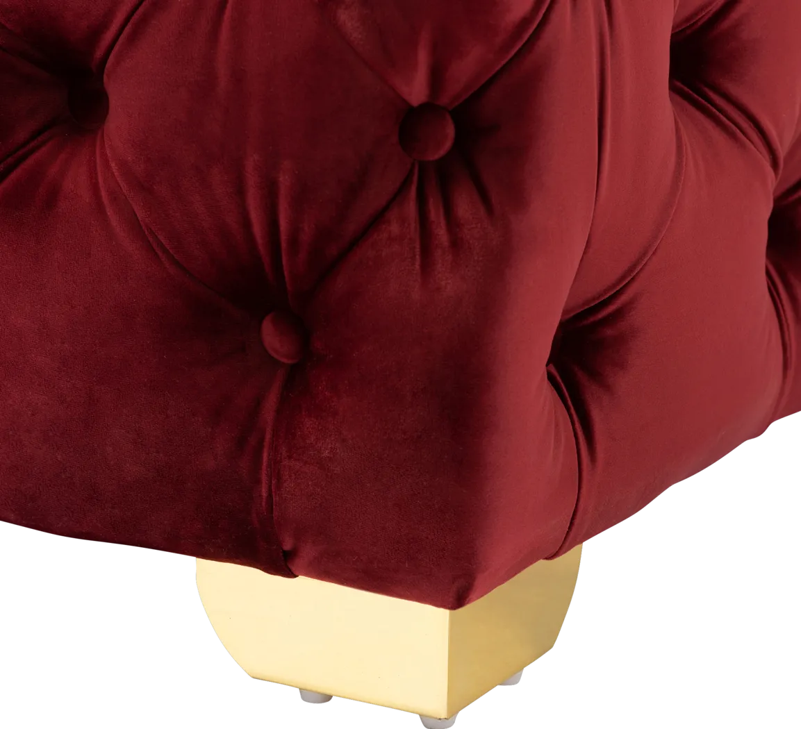 Avocet Burgundy Ottoman - Thumbnail - Image 5