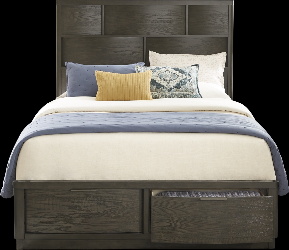 Avona Place Brown 7 Pc Queen Panel Bedroom with Storage - Thumbnail - Image 4