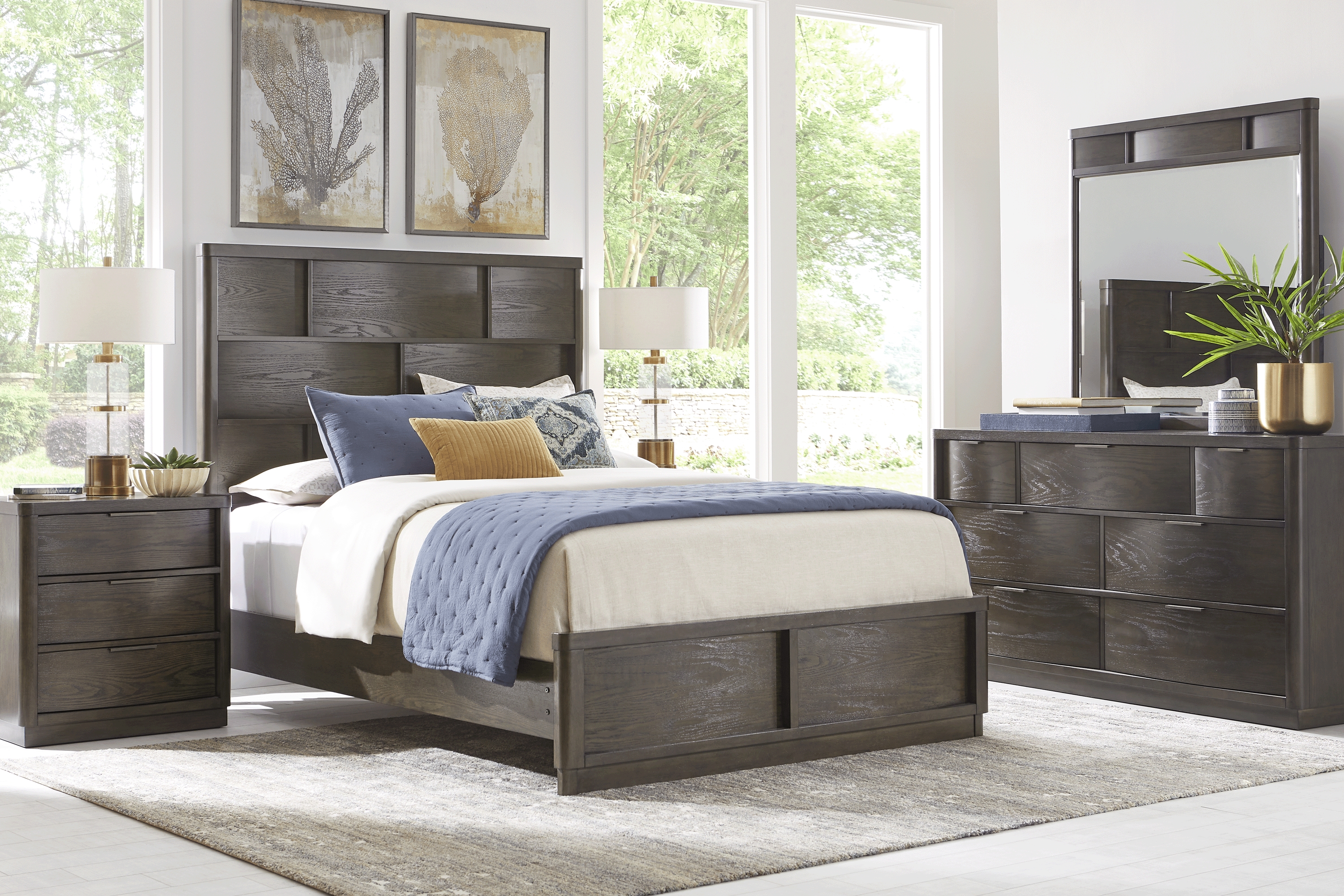Avona Place Brown 3 Pc Queen Panel Bed - Thumbnail - Image 2