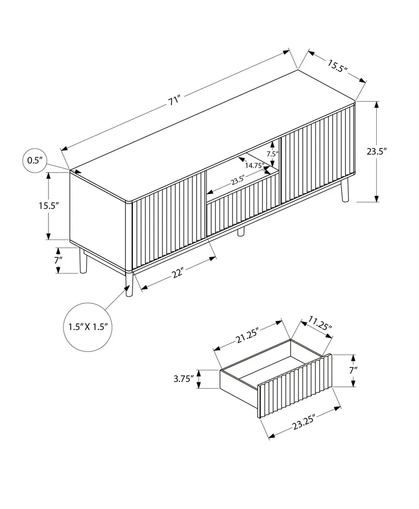 Avondre Brown 72 in. Console - Thumbnail - Image 3