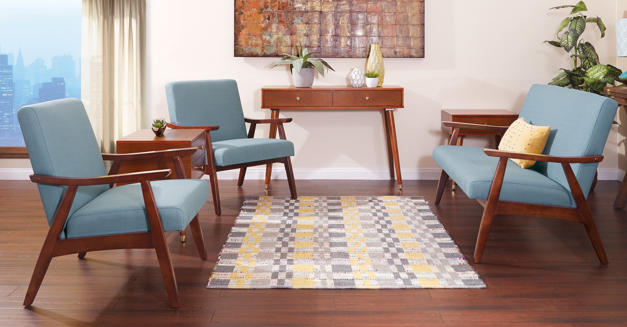 Avott Blue Accent Chair - Thumbnail - Image 3