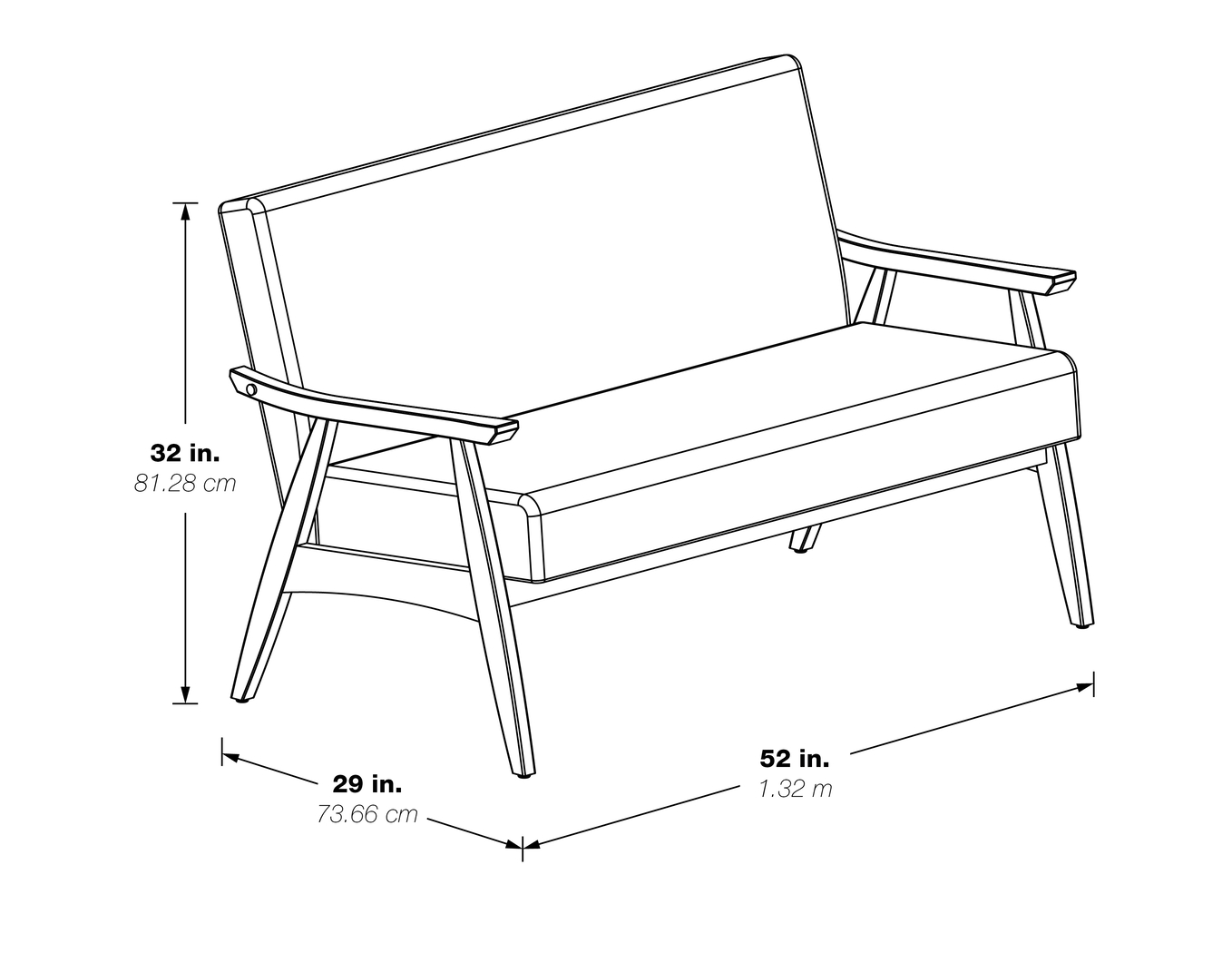 Avott Blue Loveseat - Thumbnail - Image 5