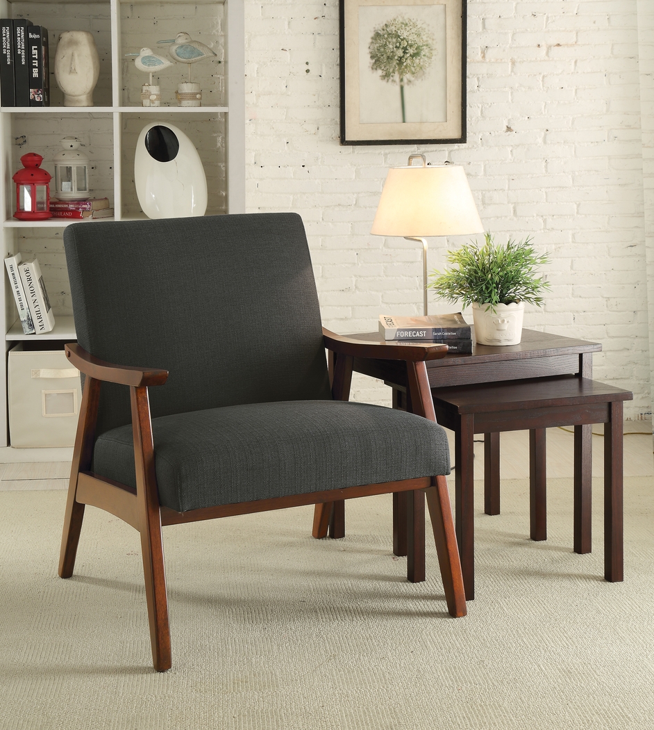 Avott Charcoal Accent Chair - Thumbnail - Image 2