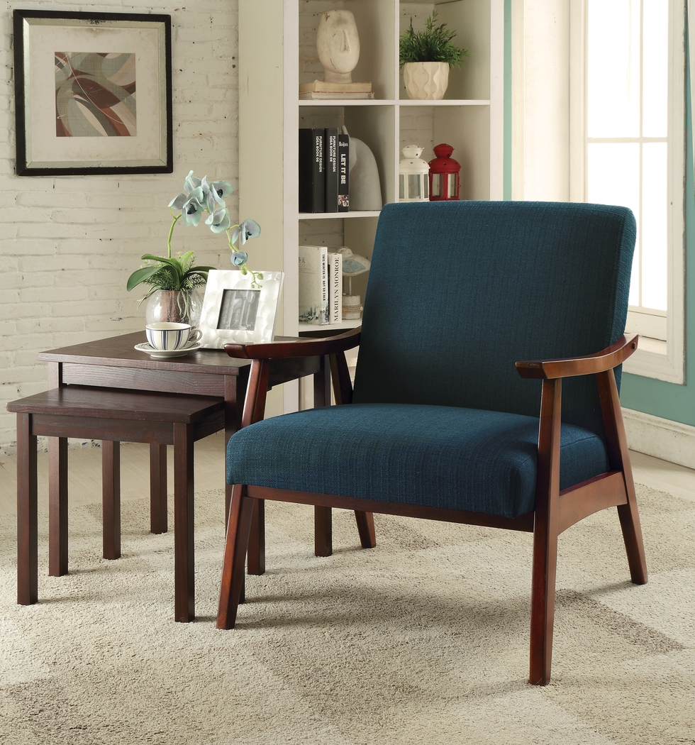 Avott Dark Blue Accent Chair - Thumbnail - Image 2