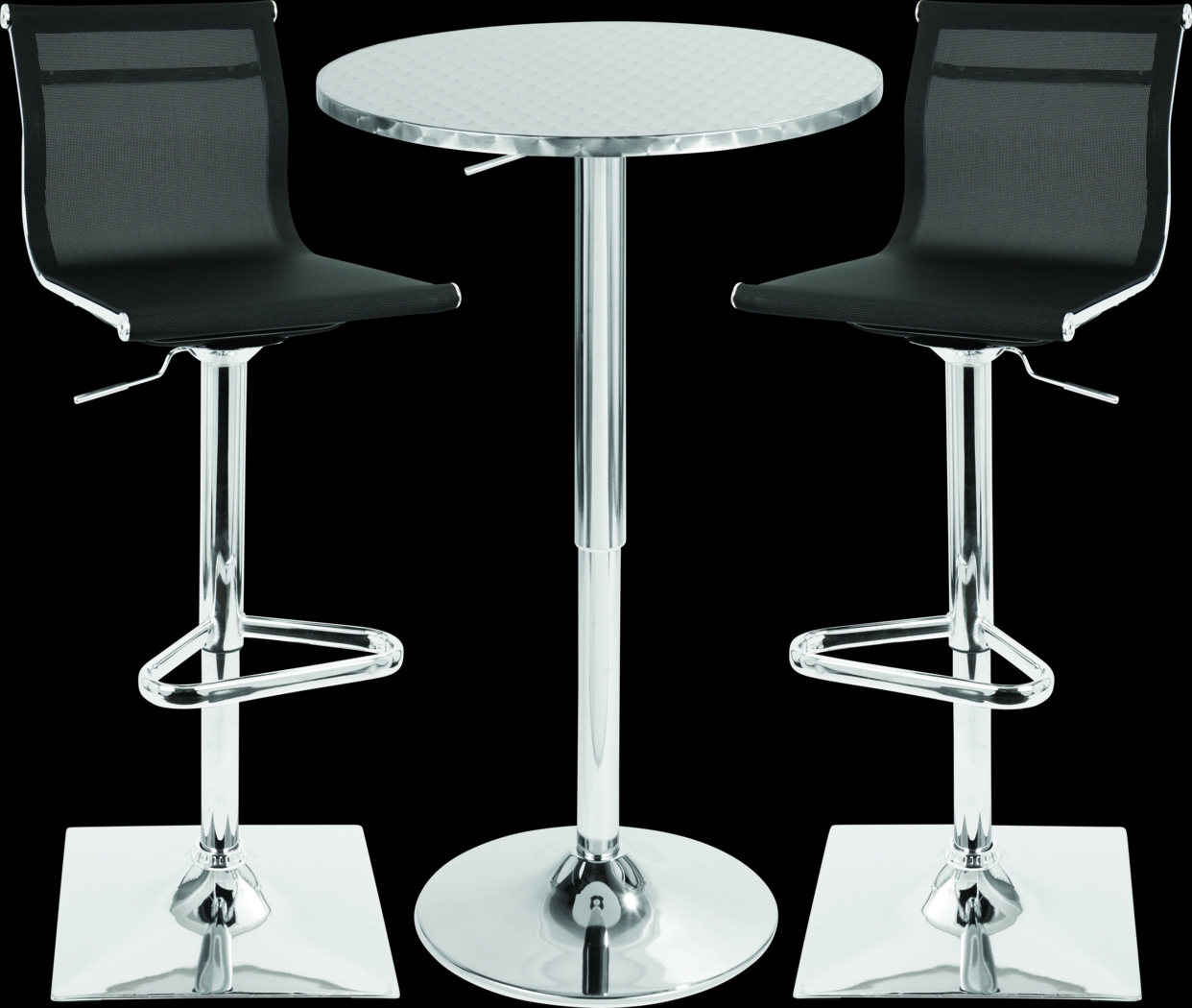 Avrum Black 3 Pc Bar Height Dining Set - Thumbnail - Image 1
