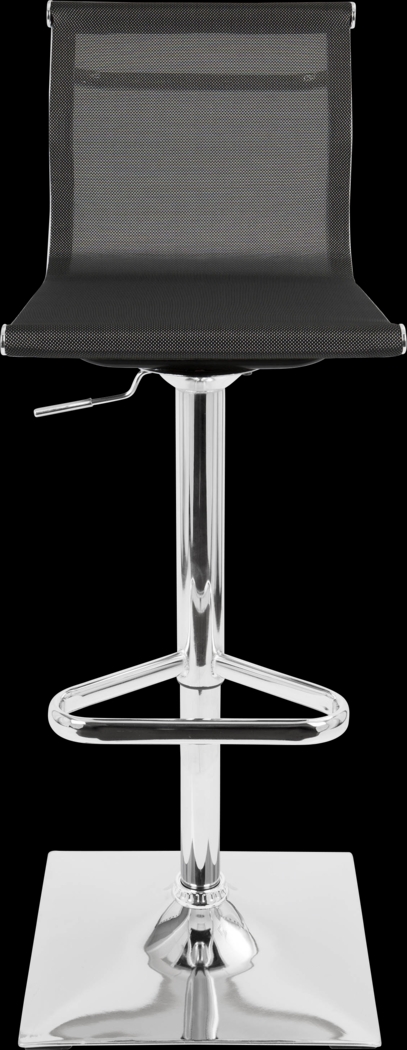 Avrum Black Chrome Adjustable Swivel Barstool - Thumbnail - Image 2